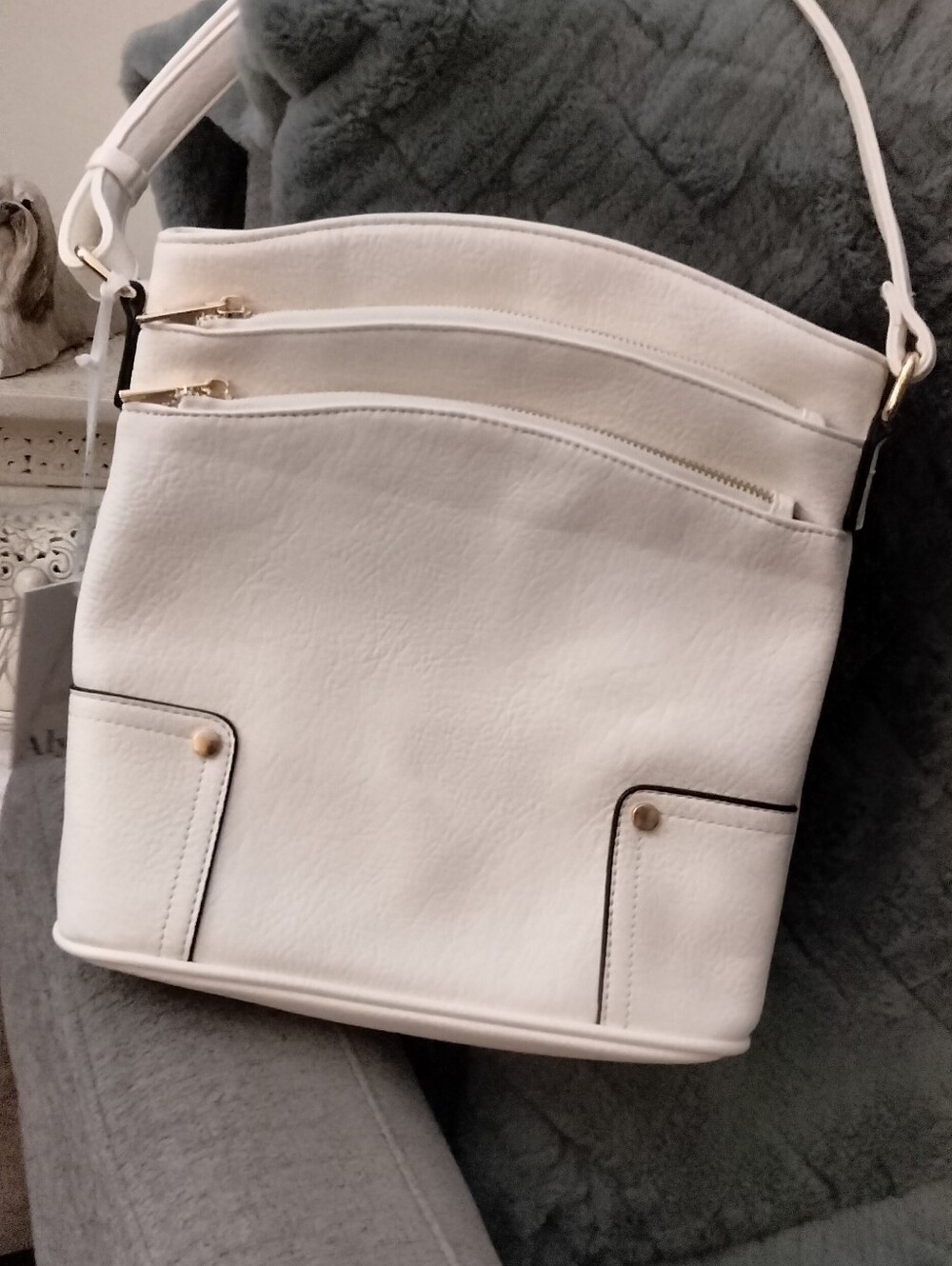 White Women’s Shoulder Bag - Classic Versatile Tote